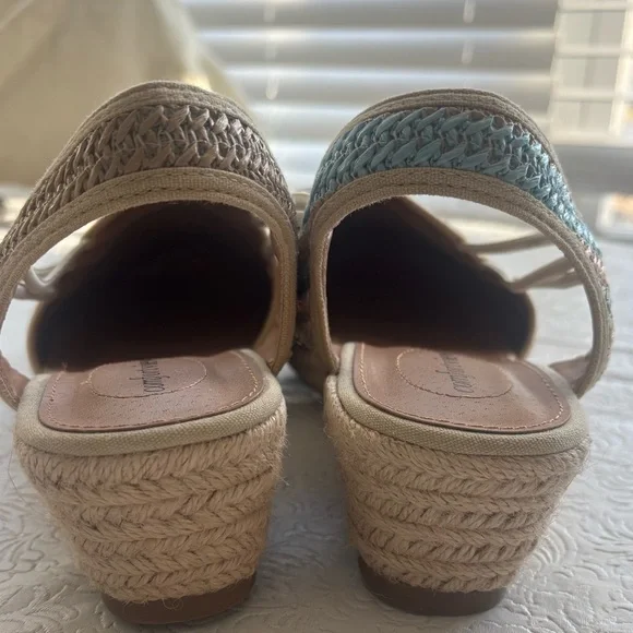 Comfortview Multicolor Braided Clea Espadrille Wedge Sandal, Size 10.5 Wide - Picture 8 of 16